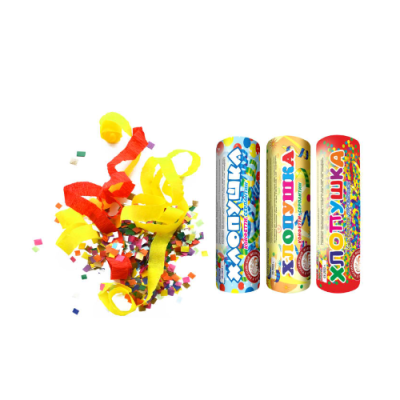 Набор ( 3конф.+3серп.) Набор хлопушек купить в Орле | oryol.salutsklad.ru